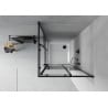 Mexen Rio cabine de douche carrée 70 x 70 cm, bandes noires, noire + receveur Flat, blanc - 860-070-070-70-20-4010B