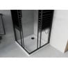 Mexen Rio cabine de douche carrée 70 x 70 cm, bandes noires, noire + receveur Flat, blanc - 860-070-070-70-20-4010B