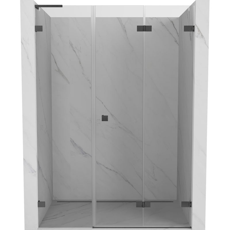 Mexen Lunar-F L portes de douche pliantes droites 125 cm, transparent, gris pistolet brossé - 836SL-125-050-66-00-P