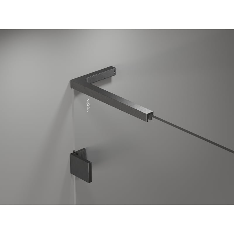 Mexen Lunar-F L porte de douche pliante droite 135 cm, transparent, gris canon brossé - 836SL-135-050-66-00-P