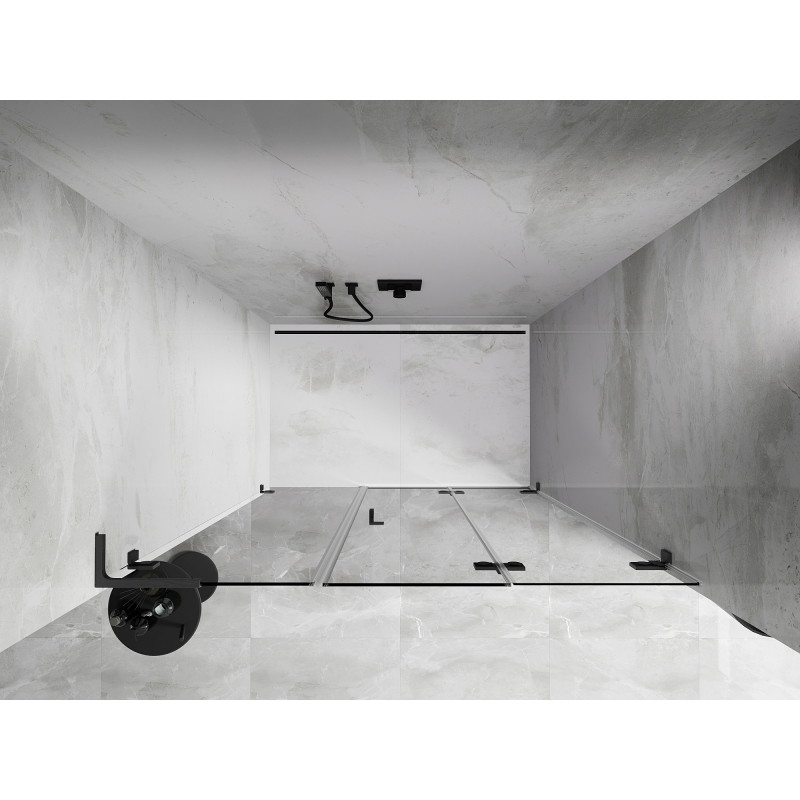 Mexen Lunar-F L porte de douche pliante droite 135 cm, transparent, gris canon brossé - 836SL-135-050-66-00-P