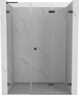 Mexen Lunar-F L portes de douche pliantes droite 145 cm, transparentes, gris métallisé brossé - 836SL-145-050-66-00-P