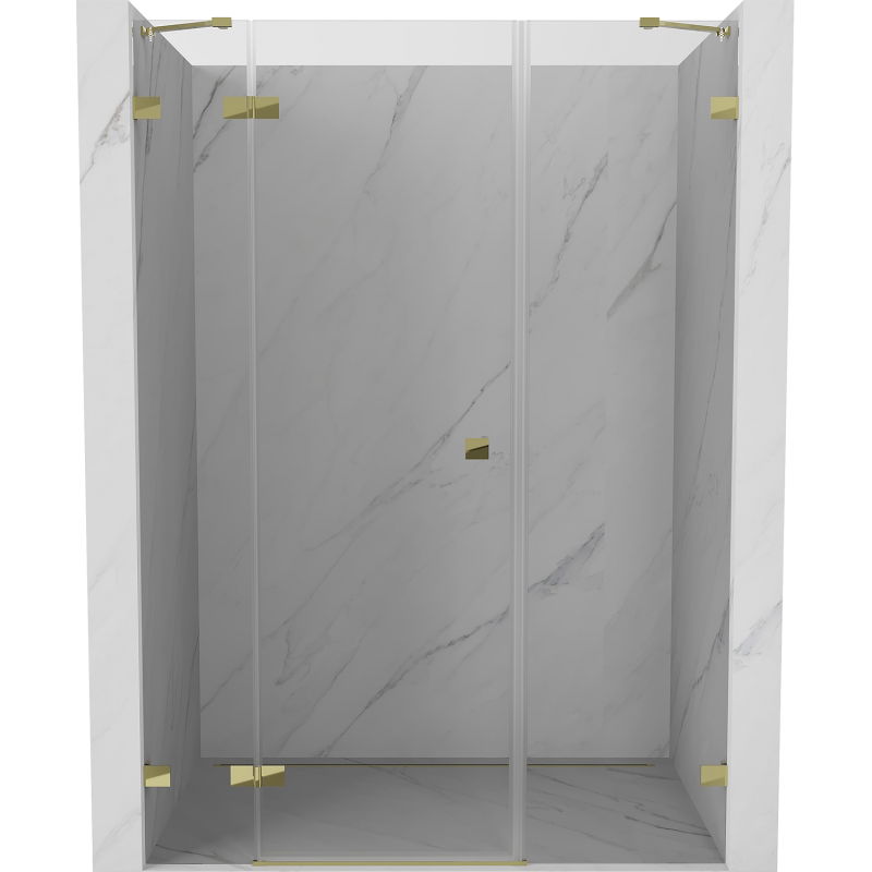 Mexen Lunar porte de douche pivotante gauche 155 cm, transparent, doré - 834S-155-050-50-00-L