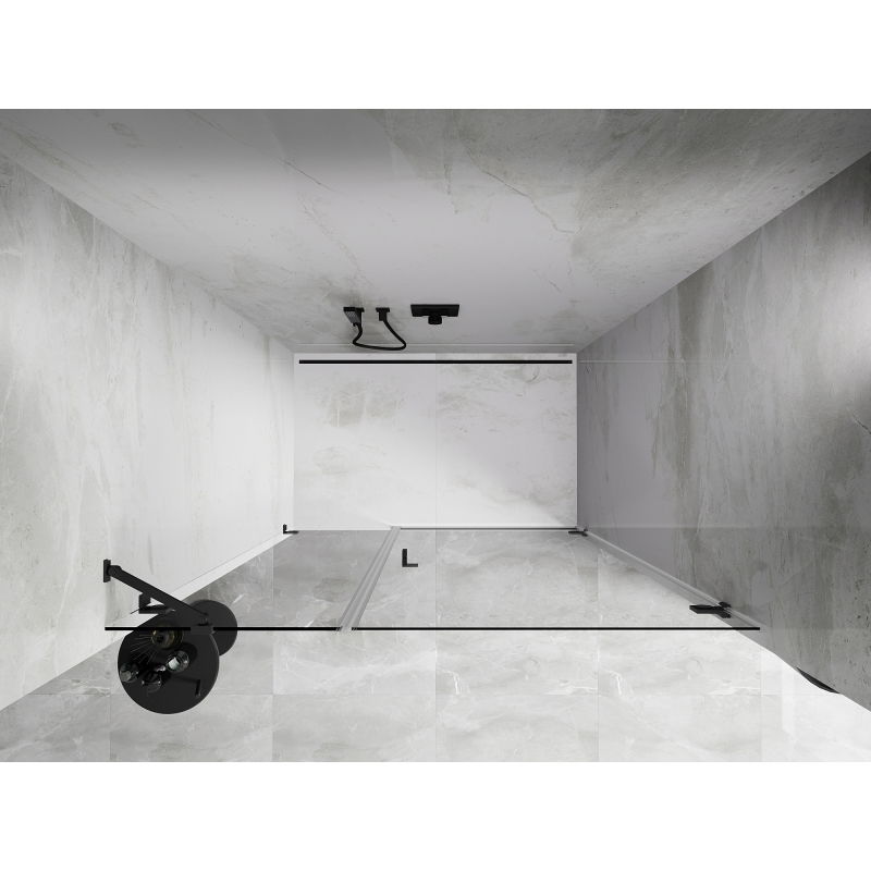 Mexen Lunar-B porte de douche pivotante droite 125 cm, transparent, gun metal - 832S-125-050-95-00-P