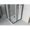 Mexen Rio cabine de douche carrée 70 x 70 cm, givrée, noire + receveur Flat, blanc - 860-070-070-70-30-4010B