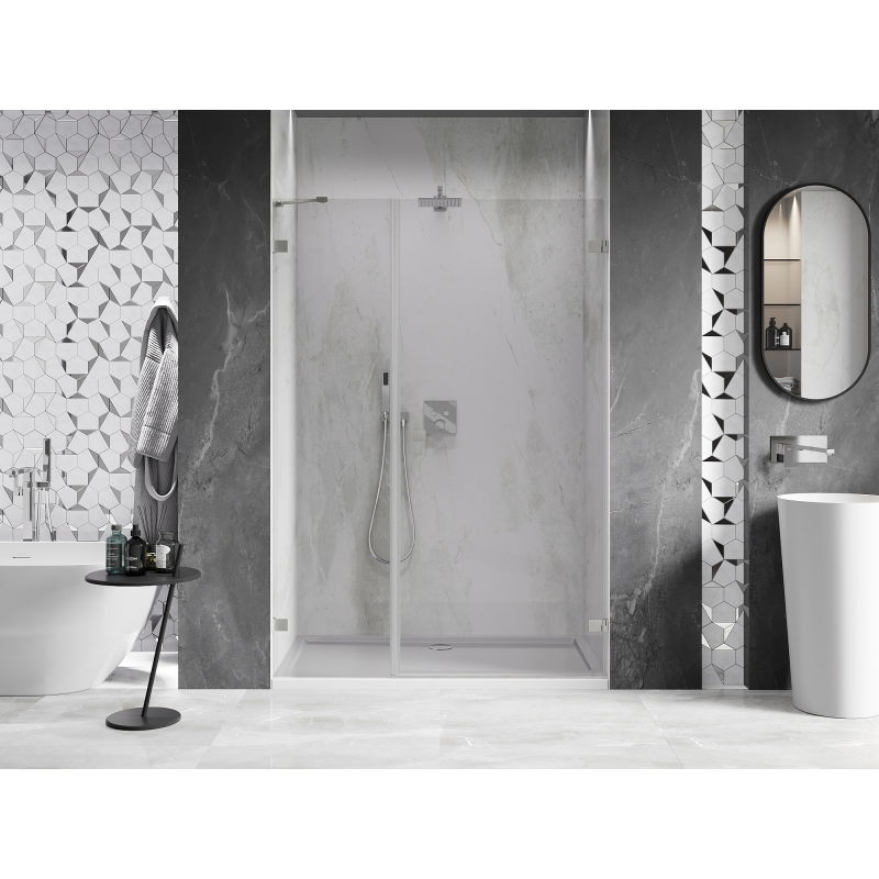Mexen Lunar-B porte de douche battante droite 110 cm, transparent, nickel brossé - 832S-110-050-97-00-P