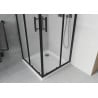 Mexen Rio cabine de douche carrée 80 x 80 cm, dépoli, noir + receveur Flat, blanc - 860-080-080-70-30-4010B