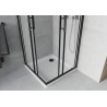 Mexen Rio cabine de douche carrée 80 x 80 cm, givrée, noire + receveur Flat, blanc - 860-080-080-70-30-4010B
