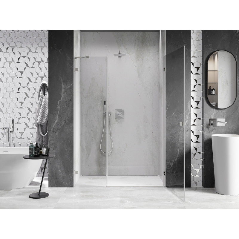 Mexen Lunar-B porte de douche pivotante droite 150 cm, transparent, nickel brossé - 832S-150-050-97-00-P