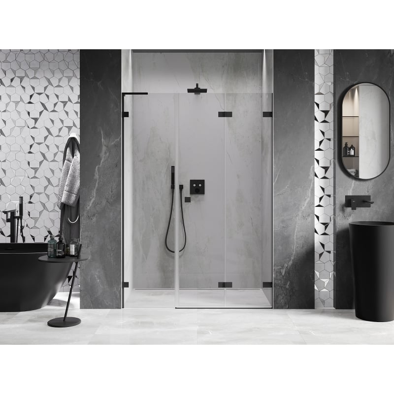 Mexen Lunar-F L porte de douche pliable droite 110 cm, transparent, noir - 836SL-110-050-70-00-P