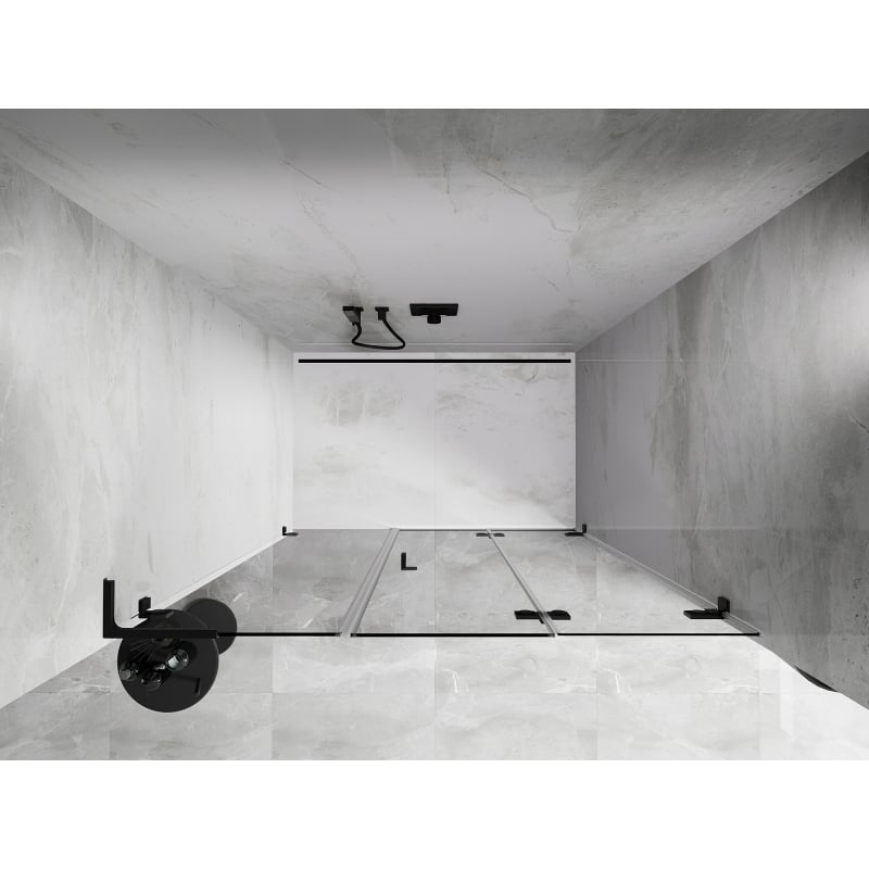 Mexen Lunar-F L porte de douche pliable droite 110 cm, transparent, noir - 836SL-110-050-70-00-P