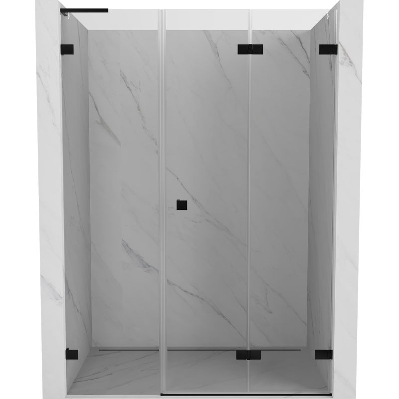 Mexen Lunar-F L portes de douche pliantes droite 130 cm, transparent, noir - 836SL-130-050-70-00-P