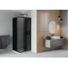 Mexen Rio cabine de douche carrée 80 x 80 cm, graphite, noire + receveur plat, blanc - 860-080-080-70-40-4010B