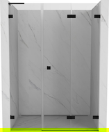 Mexen Lunar-F L porte de douche pliantes droite 140 cm, transparent, noir - 836SL-140-050-70-00-P