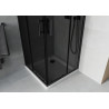 Mexen Rio cabine de douche carrée 90 x 90 cm, graphite, noire + receveur Flat, blanc - 860-090-090-70-40-4010B