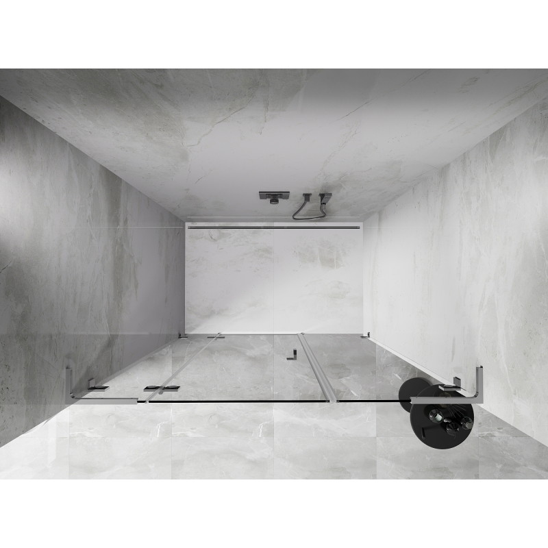 Mexen Lunar L porte de douche pivotante gauche 150 cm, transparent, chrome - 834SL-150-050-01-00-L