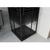 Mexen Rio cabine de douche carrée 80 x 80 cm, bandes noires, noir + receveur Flat, noir - 860-080-080-70-20-4070B