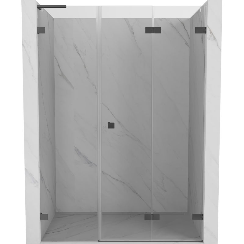 Mexen Lunar-F L porte de douche pliante droite 135 cm, transparent, métal gun - 836SL-135-050-95-00-P