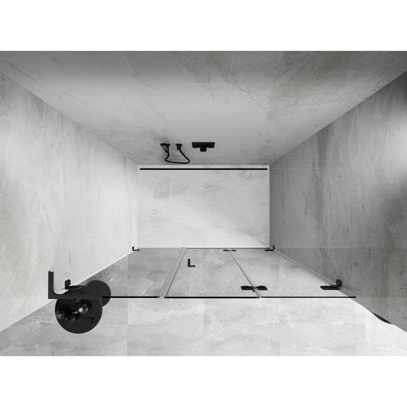 Mexen Lunar-F L porte de douche pliante droite 135 cm, transparent, métal gun - 836SL-135-050-95-00-P