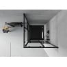 Mexen Rio cabine de douche carrée 80 x 80 cm, bandes noires, noir + receveur plat, noir - 860-080-080-70-20-4070B