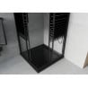 Mexen Rio cabine de douche carrée 80 x 80 cm, bandes noires, noir + receveur Flat, noir - 860-080-080-70-20-4070B