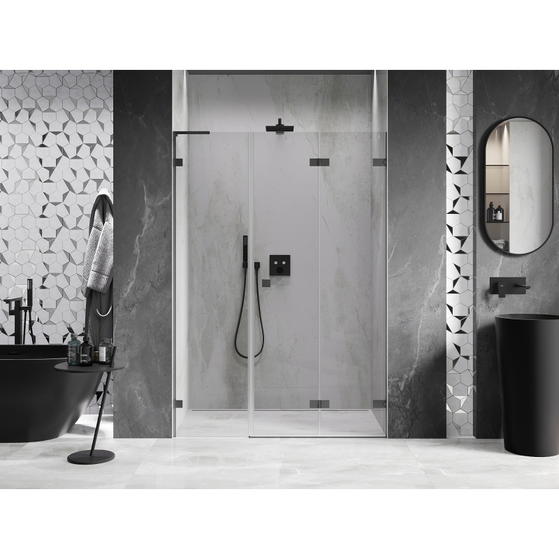 Mexen Lunar-F L porte de douche pliante droite 145 cm, transparent, gun metal - 836SL-145-050-95-00-P