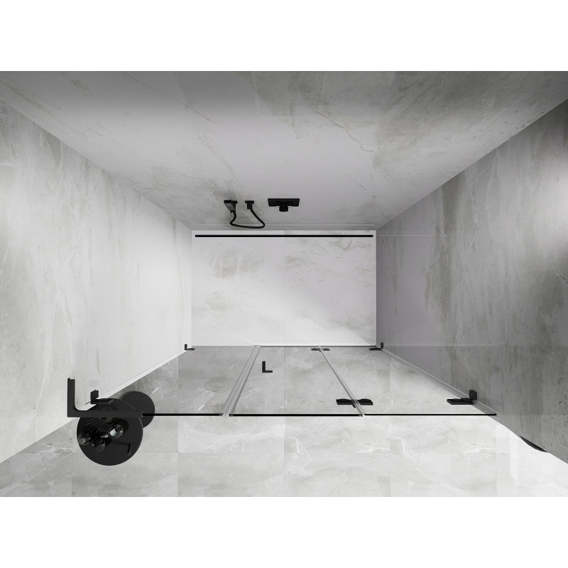 Mexen Lunar-F L porte de douche pliante droite 145 cm, transparent, gun metal - 836SL-145-050-95-00-P