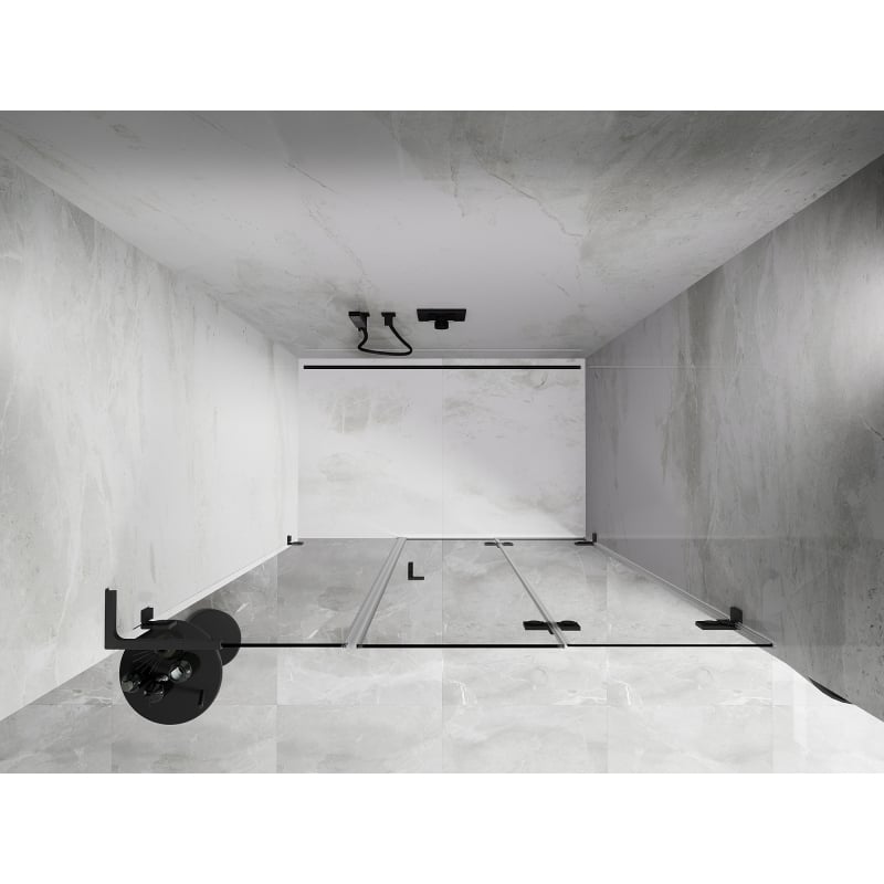 Mexen Lunar-F L porte de douche pliantes à droite 150 cm, transparent, gun metal - 836SL-150-050-95-00-P