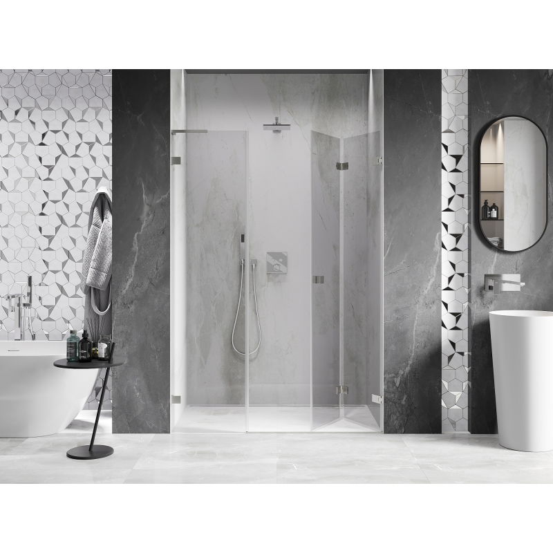 Mexen Lunar-F L porte de douche pliable droite 120 cm, transparent, nickel brossé - 836SL-120-050-97-00-P