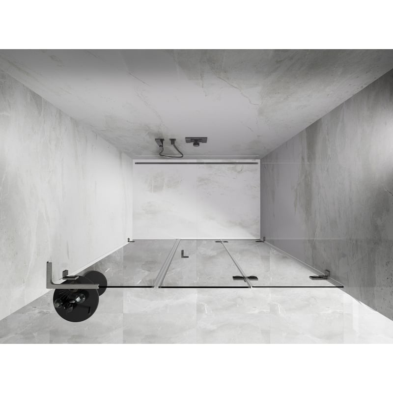 Mexen Lunar-F L porte de douche pliante droite 125 cm, transparent, nickel brossé - 836SL-125-050-97-00-P