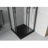 Mexen Rio cabine de douche carrée 80 x 80 cm, givré, noire + receveur Flat, noir - 860-080-080-70-30-4070B