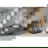 Mexen Rio cabine de douche carrée 90 x 90 cm, givrée, noire + receveur Flat, noir - 860-090-090-70-30-4070B