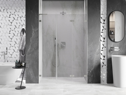 Mexen Lunar-F L porte de douche pliante droite 145 cm, transparent, nickel brossé - 836SL-145-050-97-00-P