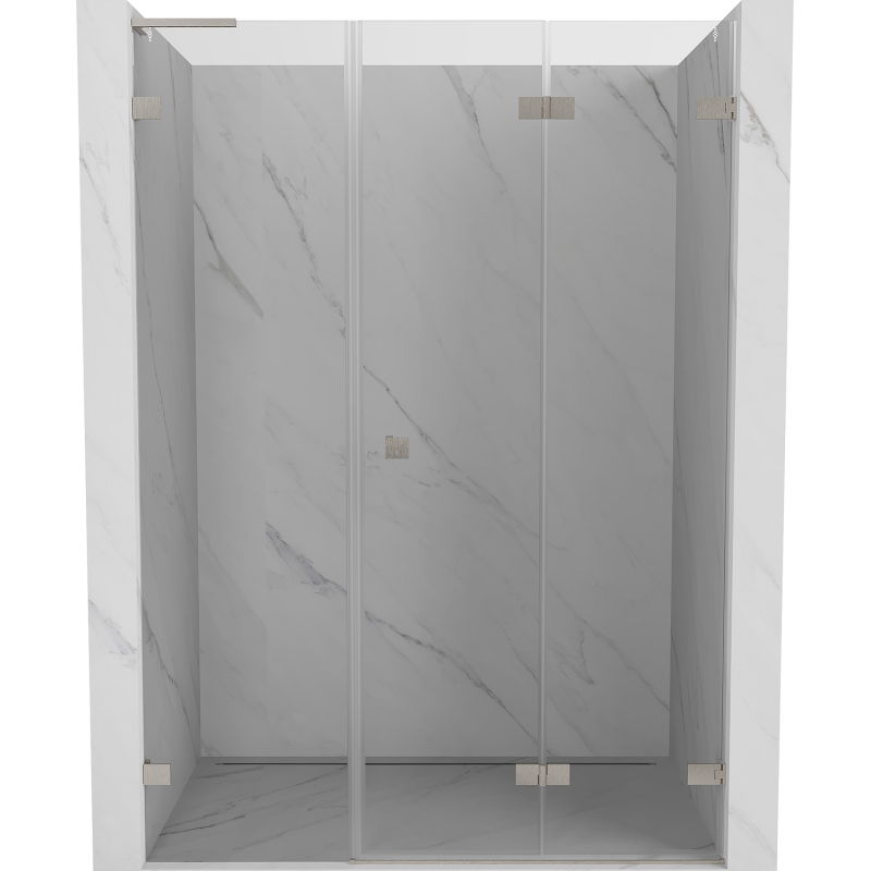 Mexen Lunar-F L porte de douche pliante droite 150 cm, transparent, nickel brossé - 836SL-150-050-97-00-P