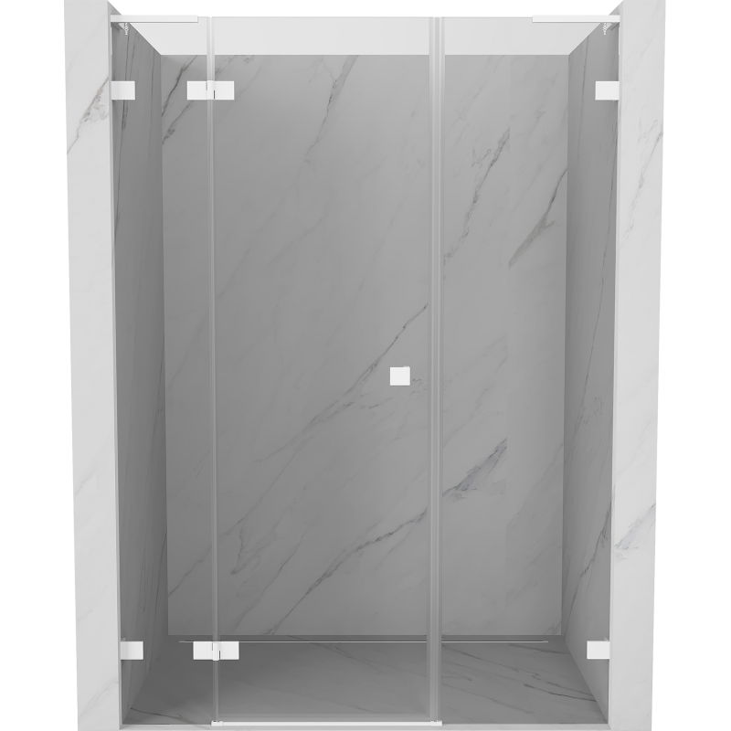 Mexen Lunar L portes de douche pivotantes gauche 145 cm, transparent, blanc - 834SL-145-050-20-00-L