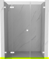 Mexen Lunar L portes de douche pivotantes gauche 145 cm, transparent, blanc - 834SL-145-050-20-00-L