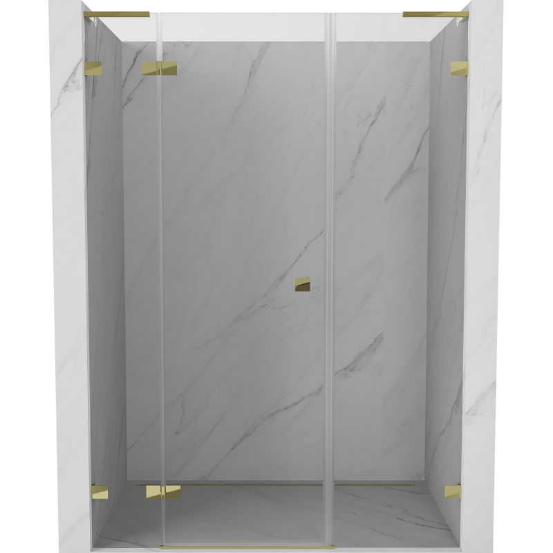 Mexen Lunar L porte de douche battante gauche 130 cm, transparent, doré - 834SL-130-050-50-00-L