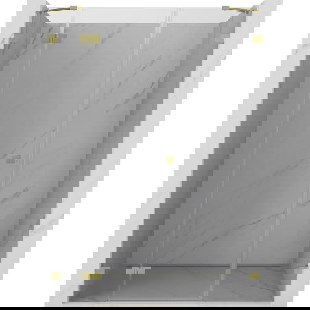 Mexen Lunar porte de douche battante gauche 125 cm, transparent, doré brossé - 834S-125-050-55-00-L