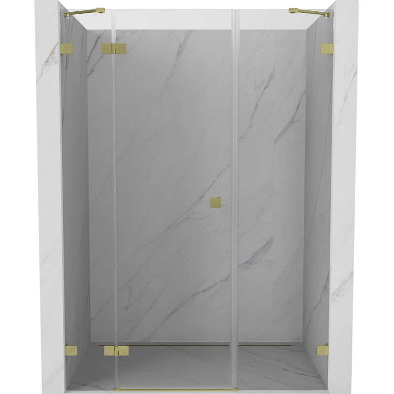 Mexen Lunar porte de douche pivotante gauche 145 cm, transparent, or brossé - 834S-145-050-55-00-L