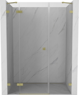 Mexen Lunar porte de douche pivotante gauche 150 cm, transparent, or brossé - 834S-150-050-55-00-L