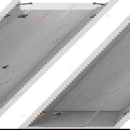 Mexen Lunar porte de douche pivotante gauche 120 cm, transparent, or rose - 834S-120-050-60-00-L