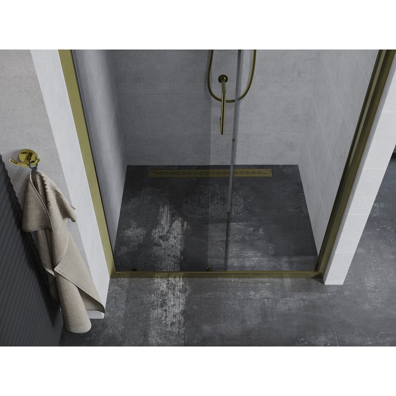 Mexen Apia porte de douche coulissante 95 cm, transparent, doré - 845-095-000-50-00
