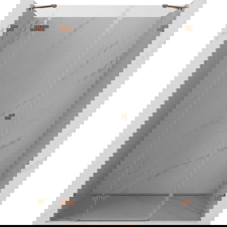 Mexen Lunar porte de douche pivotante gauche 135 cm, transparent, cuivre brossé - 834S-135-050-65-00-L