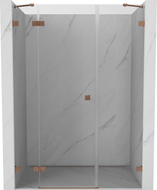 Mexen Lunar porte de douche pivotante gauche 135 cm, transparent, cuivre brossé - 834S-135-050-65-00-L