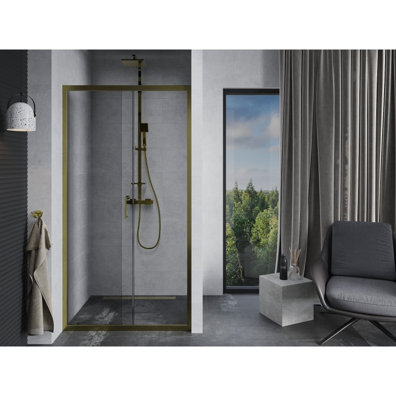 Mexen Apia porte de douche coulissante 110 cm, transparent, doré - 845-110-000-50-00