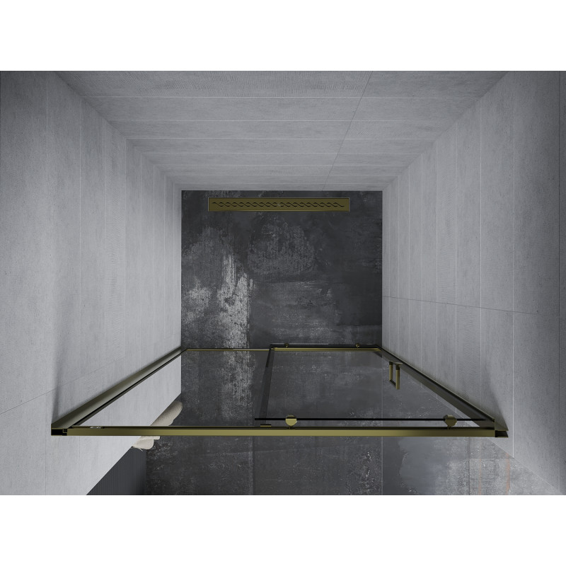 Mexen Apia porte de douche coulissante 110 cm, transparent, doré - 845-110-000-50-00