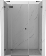 Mexen Lunar porte de douche à battant gauche 140 cm, transparent, gris canon brossé - 834S-140-050-66-00-L
