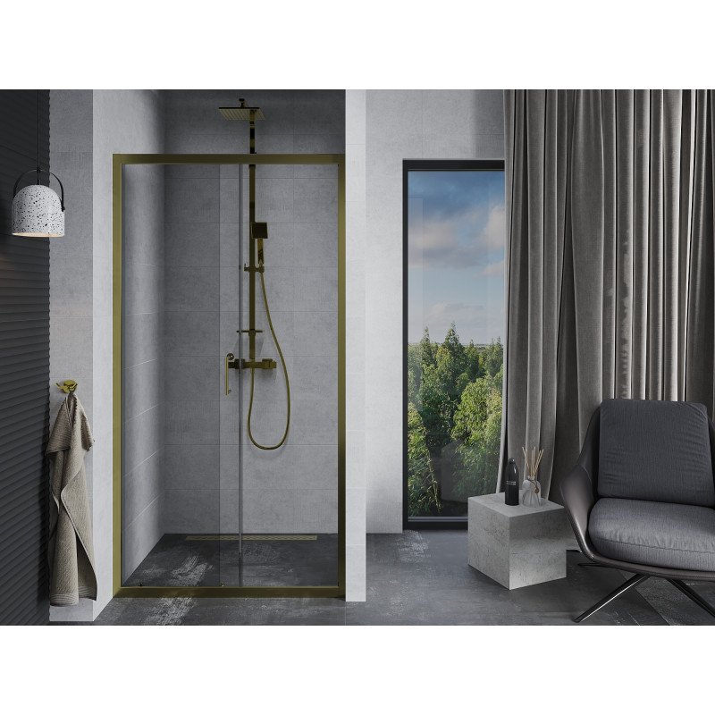 Mexen Apia porte de douche coulissante 115 cm, transparent, dorée - 845-115-000-50-00