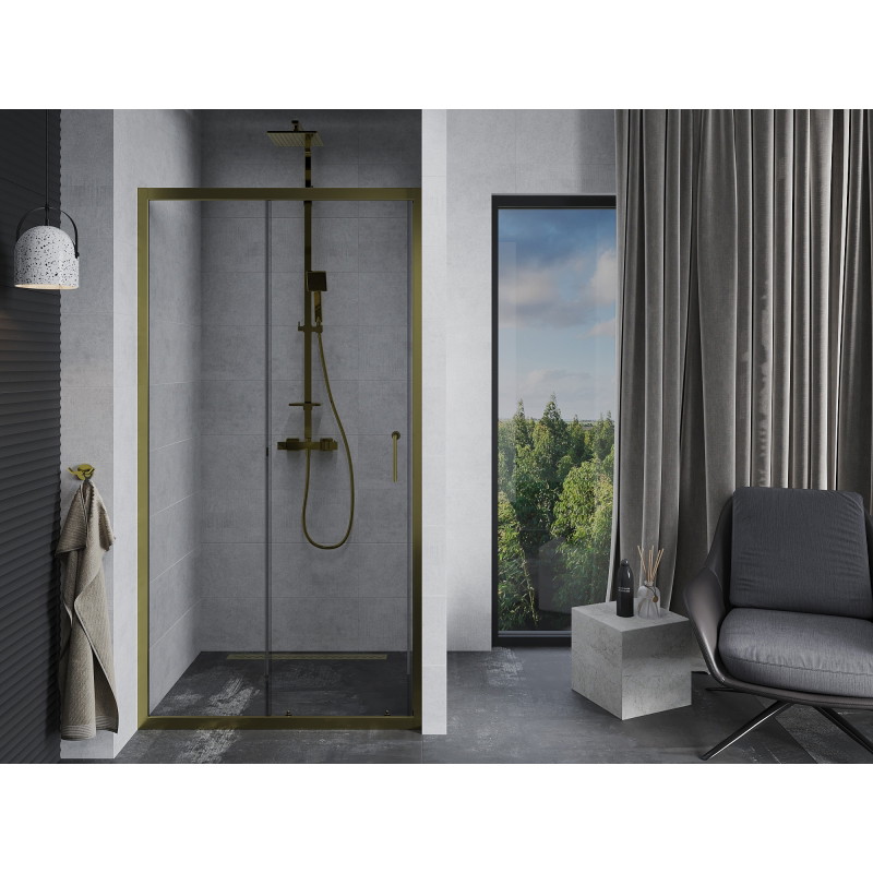 Mexen Apia porte de douche coulissante 115 cm, transparente, dorée - 845-115-000-50-00