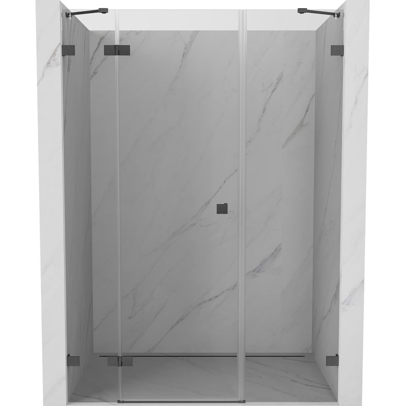 Mexen Lunar porte de douche pivotante gauche 155 cm, transparent, gun gray brossé - 834S-155-050-66-00-L